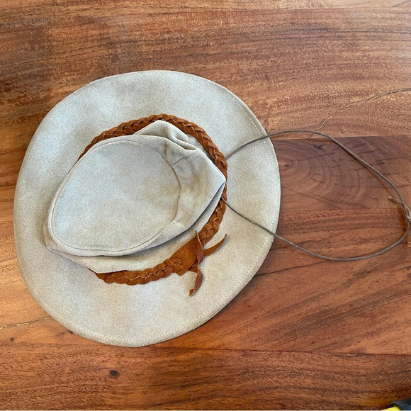 Pakflat Australian Bush Hat Handcrafted Genuine Suede Leather - Picture 3 of 15